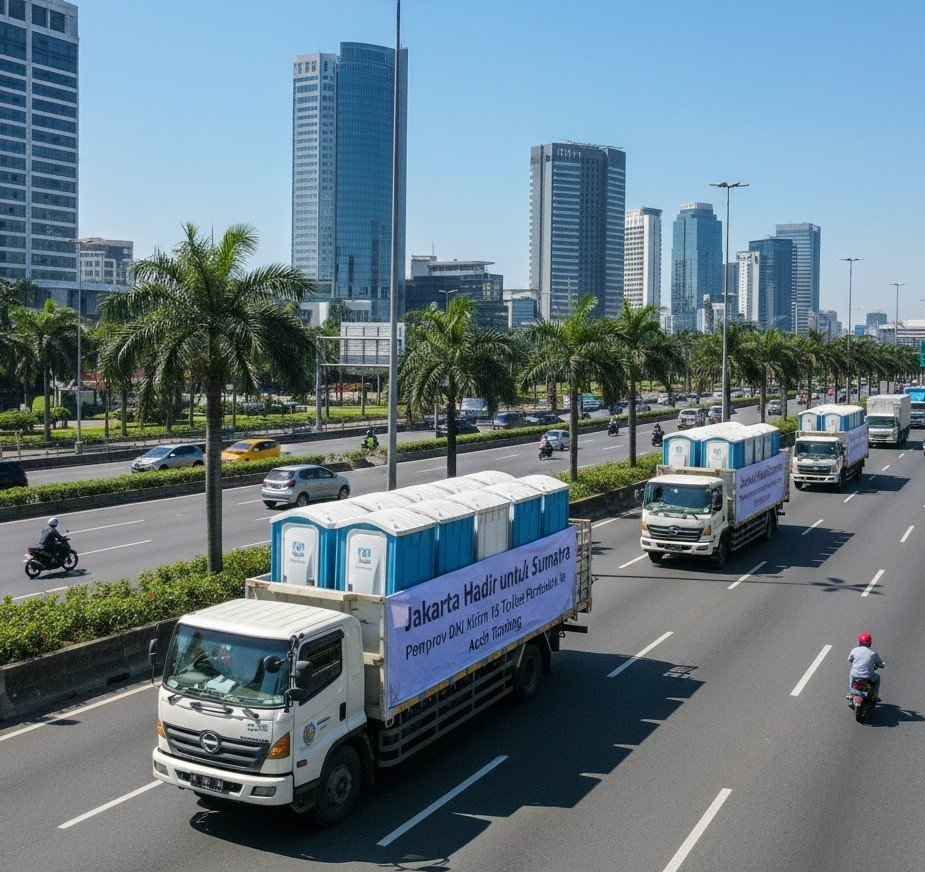 Jakarta Stands with Sumatra as DKI Jakarta Sends 15 Portable Toilets to Aceh Tamiang